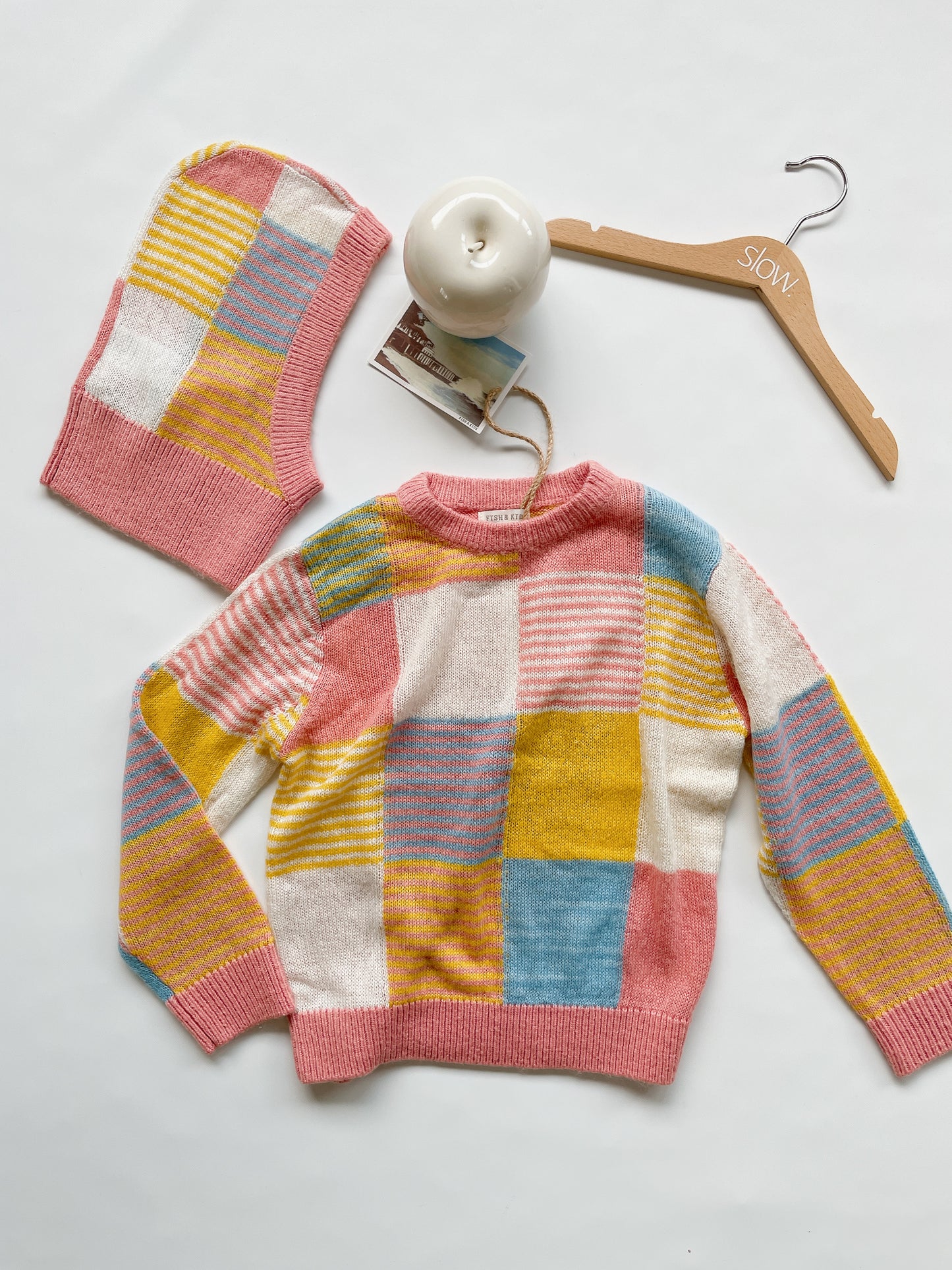 +FISH&KIDS+ PATCHWORK PASTEL SWEATER