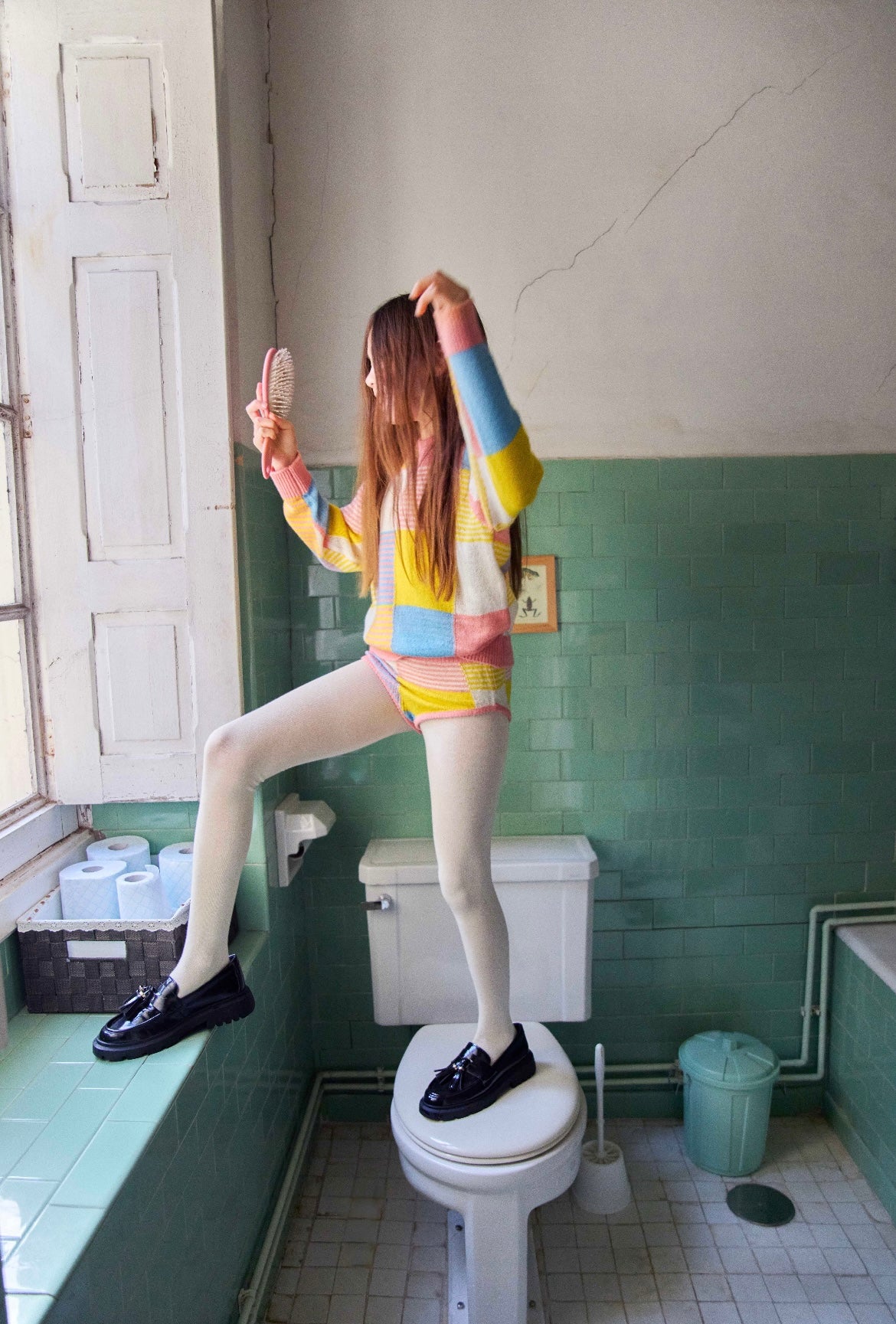 +FISH&KIDS+ PATCHWORK PASTEL SWEATER