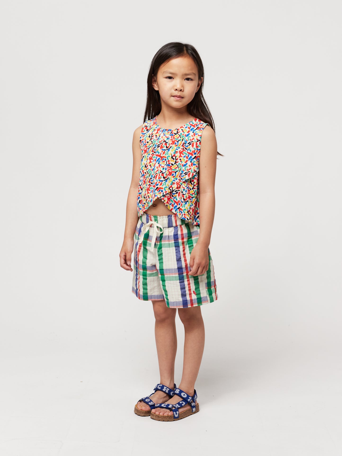 +Bobo Choses+ Madras Checks Woven Bermuda Shorts