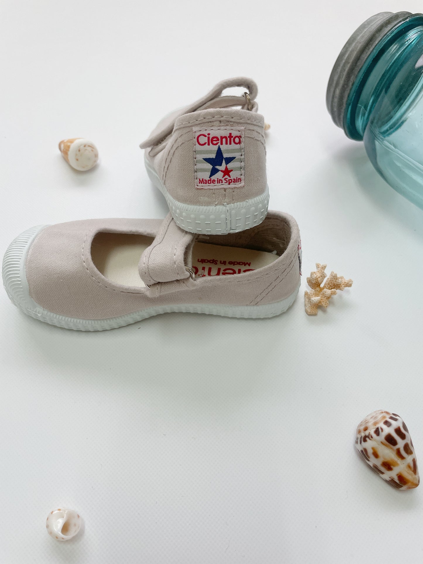 +Cienta+ Velcro one strap shoes - perla/gris2010