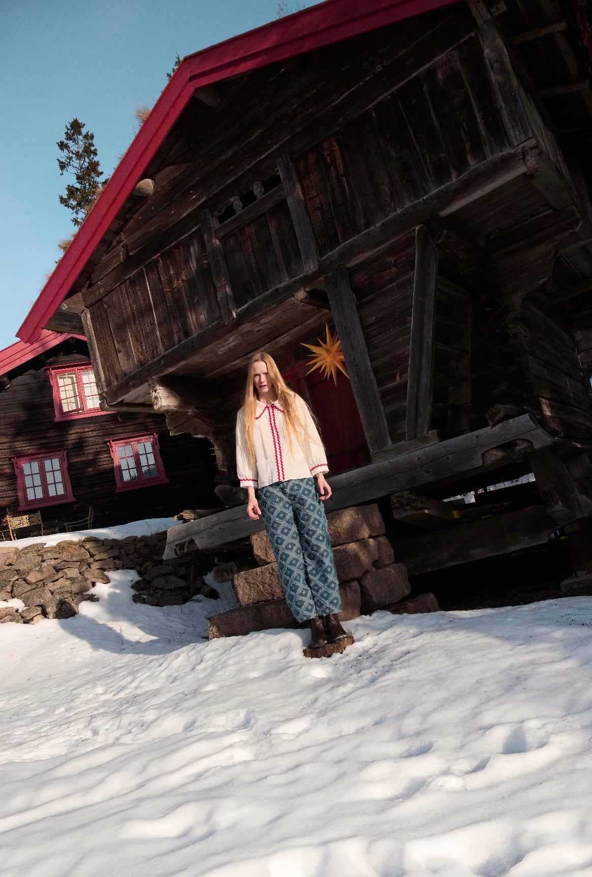 +FISH&KIDS+ BASIC BLOUSE WITH RED RIBBON