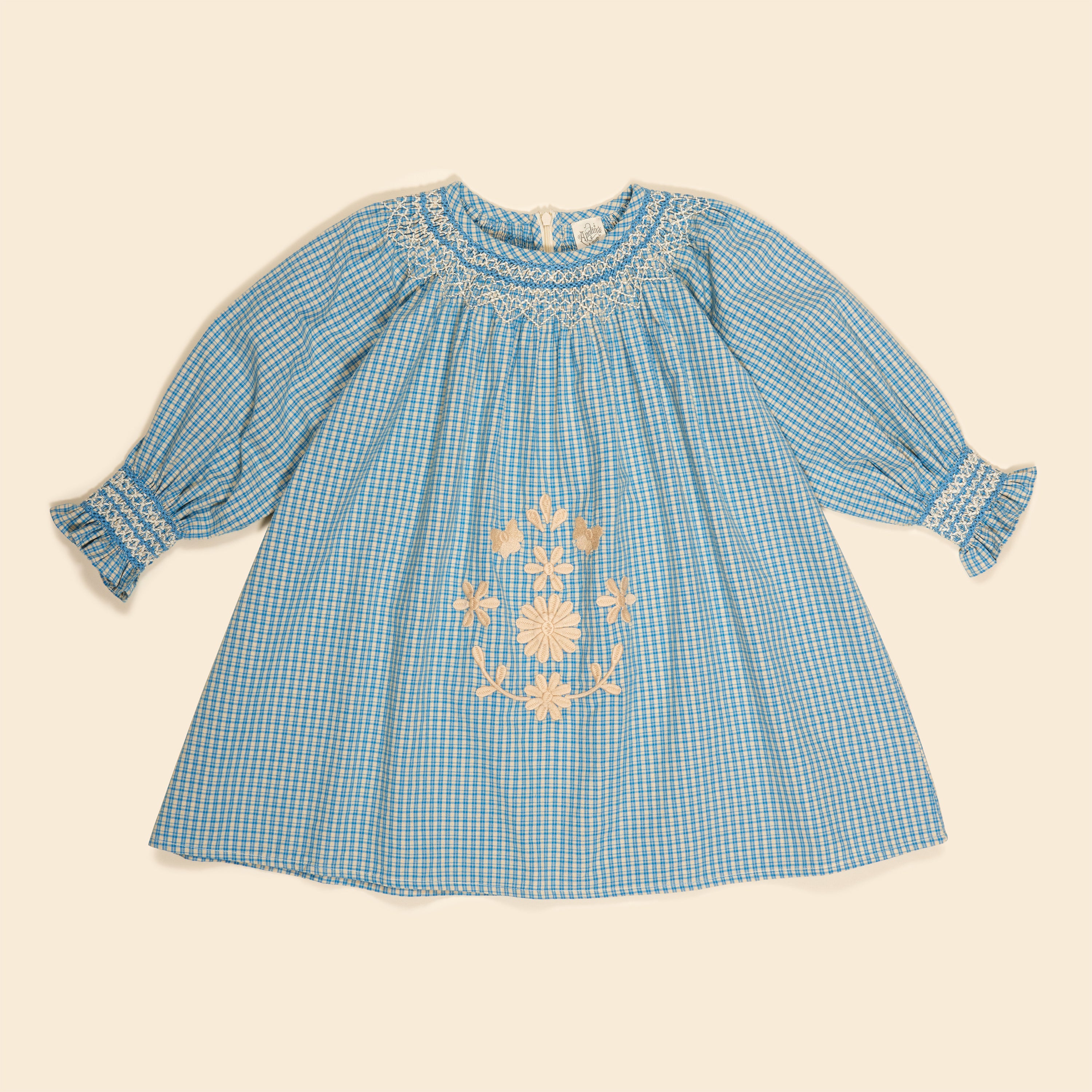 美品　Apolina Iris smock picninc check 5-7Y Apolina kids Iris smock picninc check