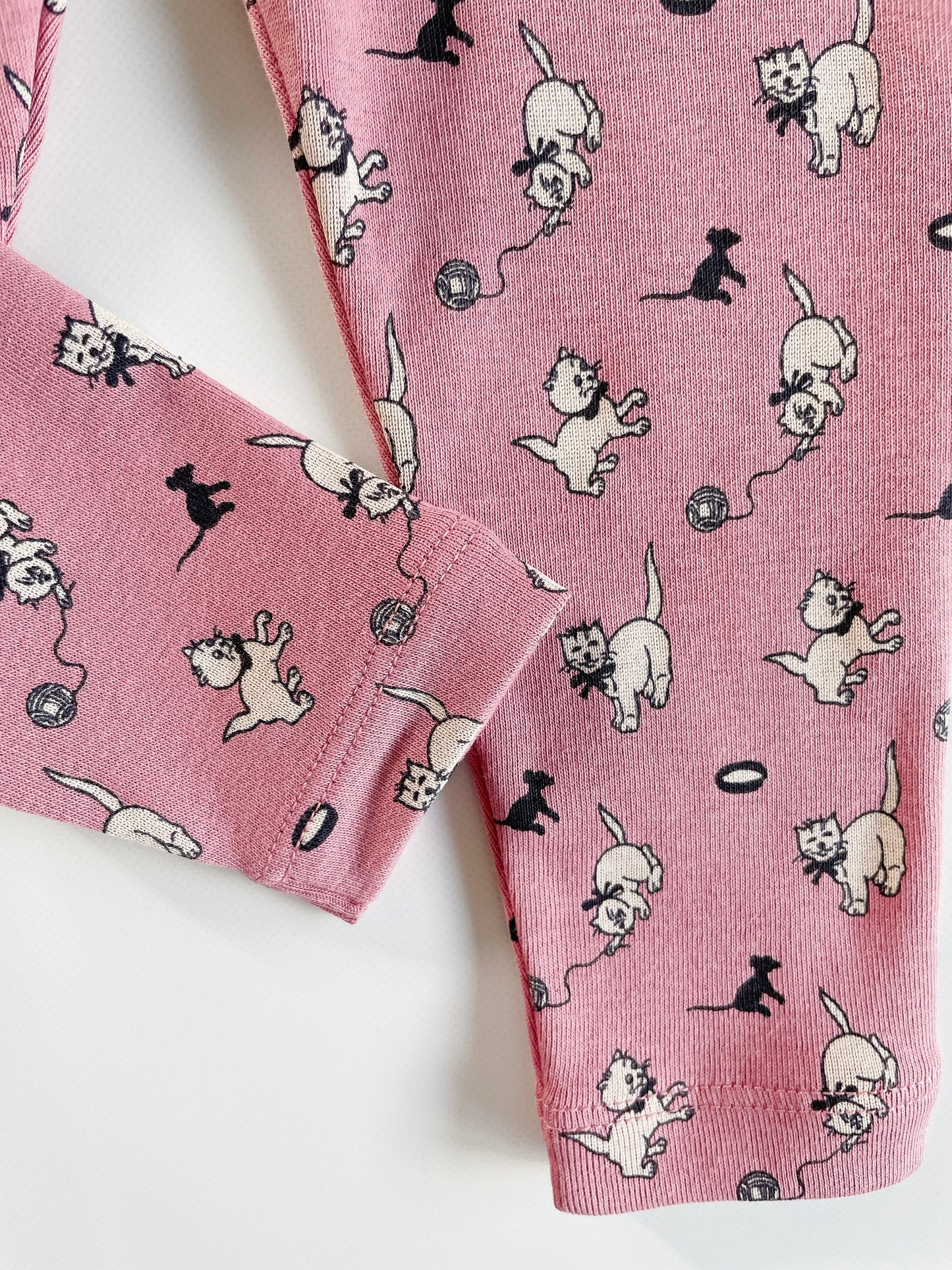 +Misha&Puff+ Baby Legging - Antique Rose Cat & Mouse