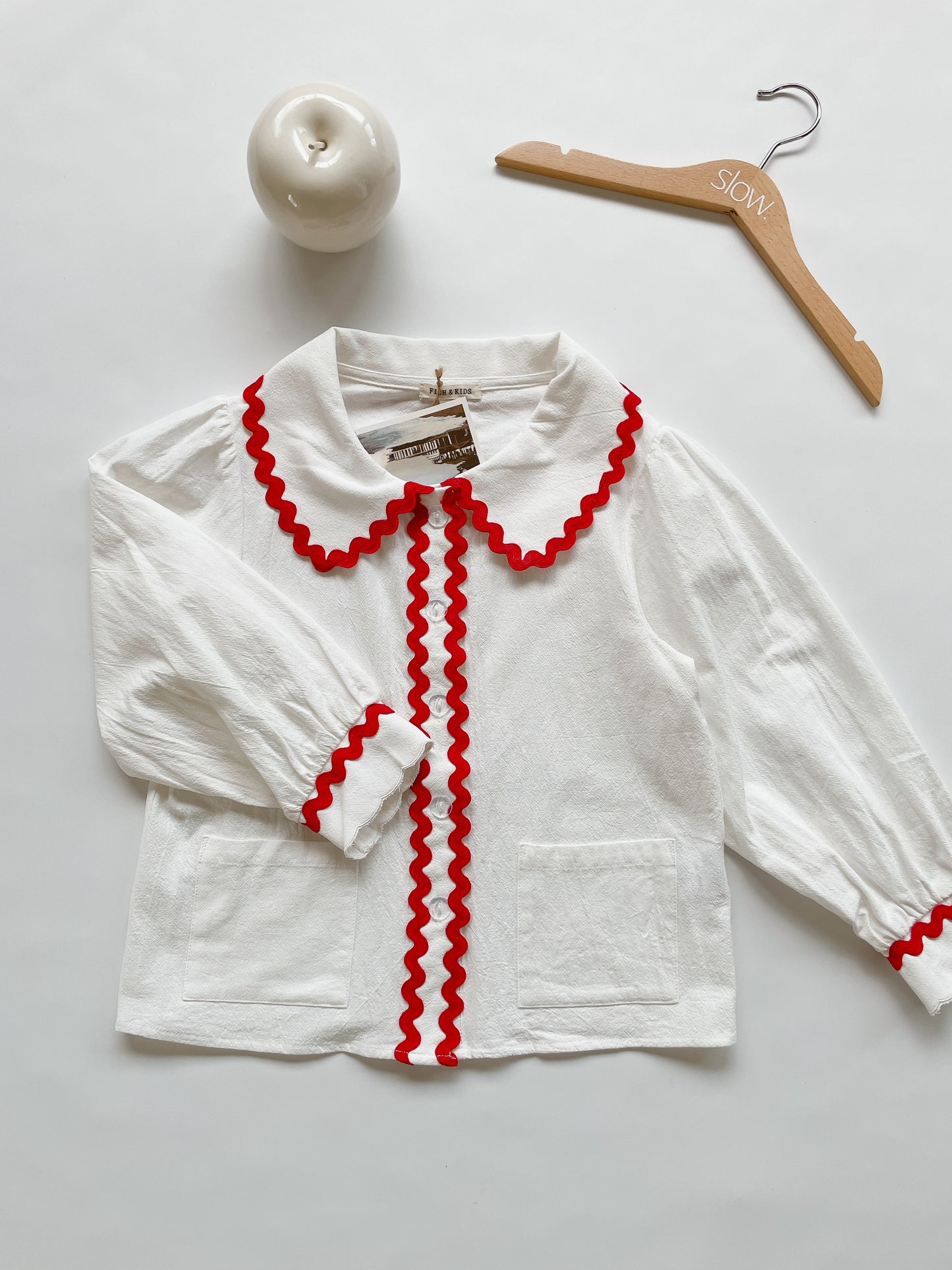 +FISH&KIDS+ BASIC BLOUSE WITH RED RIBBON