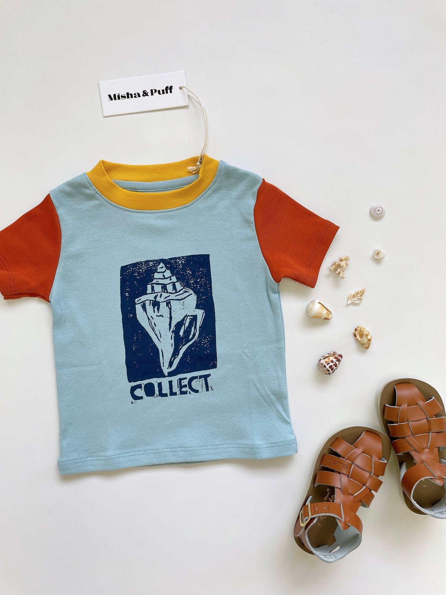 +Misha&Puff+ Collect Ringer Tee - Sky | 3y
