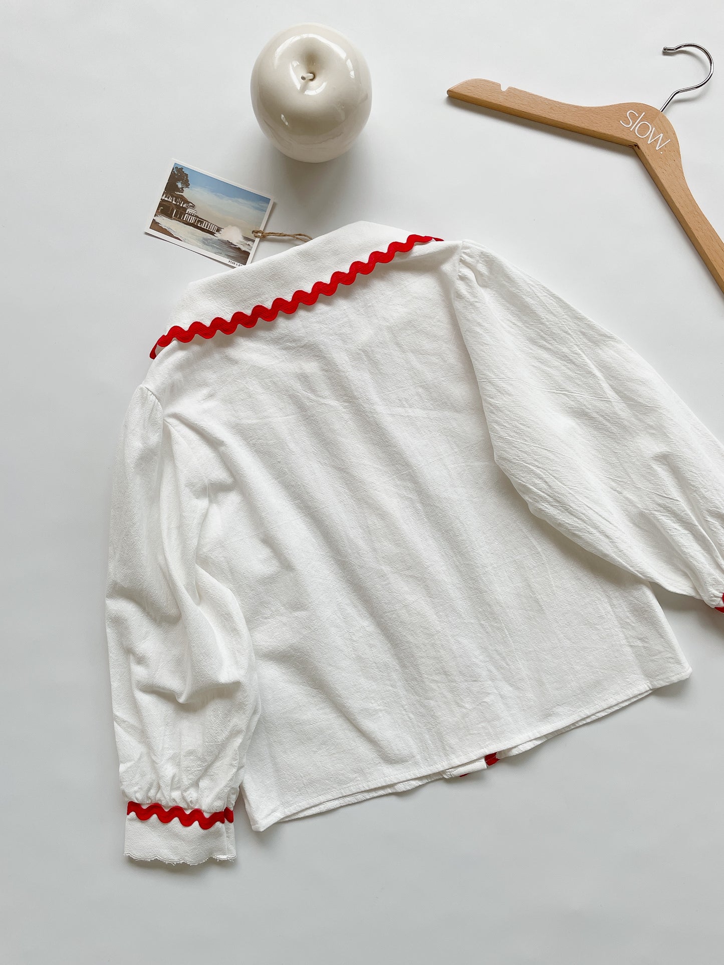 +FISH&KIDS+ BASIC BLOUSE WITH RED RIBBON