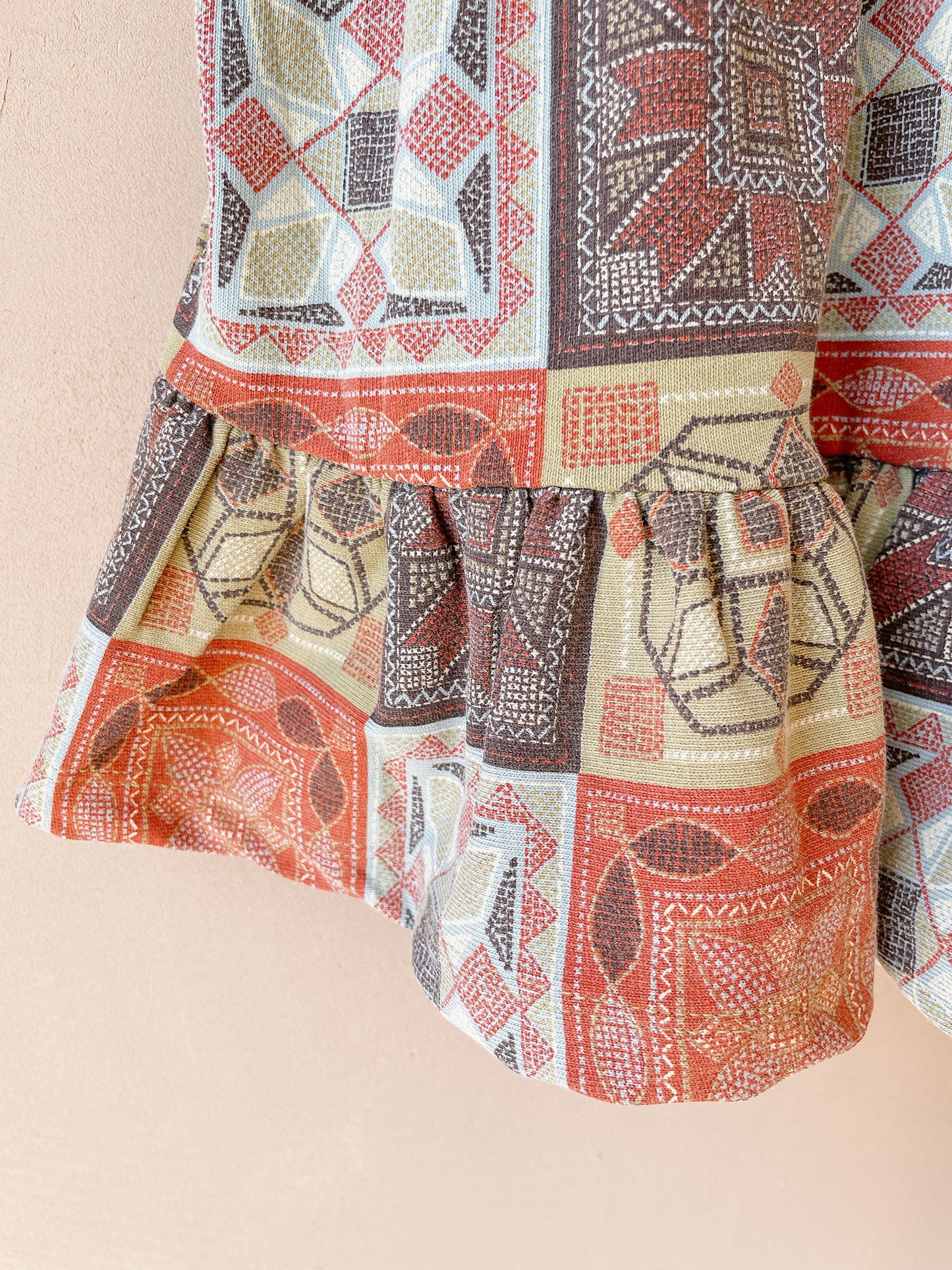 +Misha&Puff+ Ruffle Sleeve Dress - Chili Spice Cross Stitch