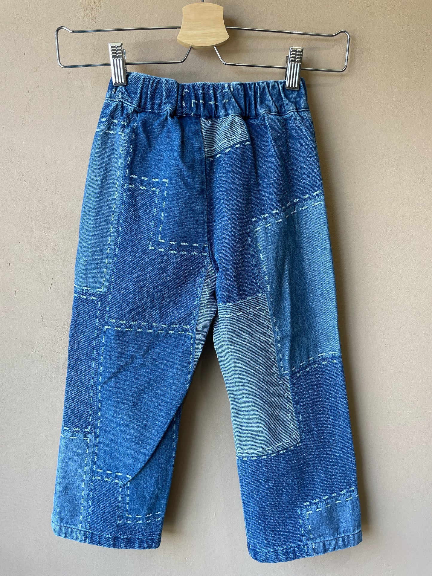 +FISH&KIDS+ DENIM PATCHWORK PANTS