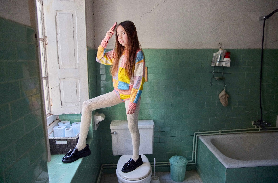+FISH&KIDS+ PATCHWORK PASTEL SWEATER