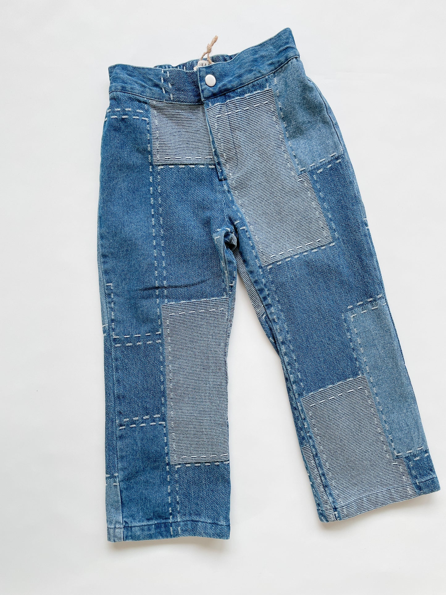 +FISH&KIDS+ DENIM PATCHWORK PANTS