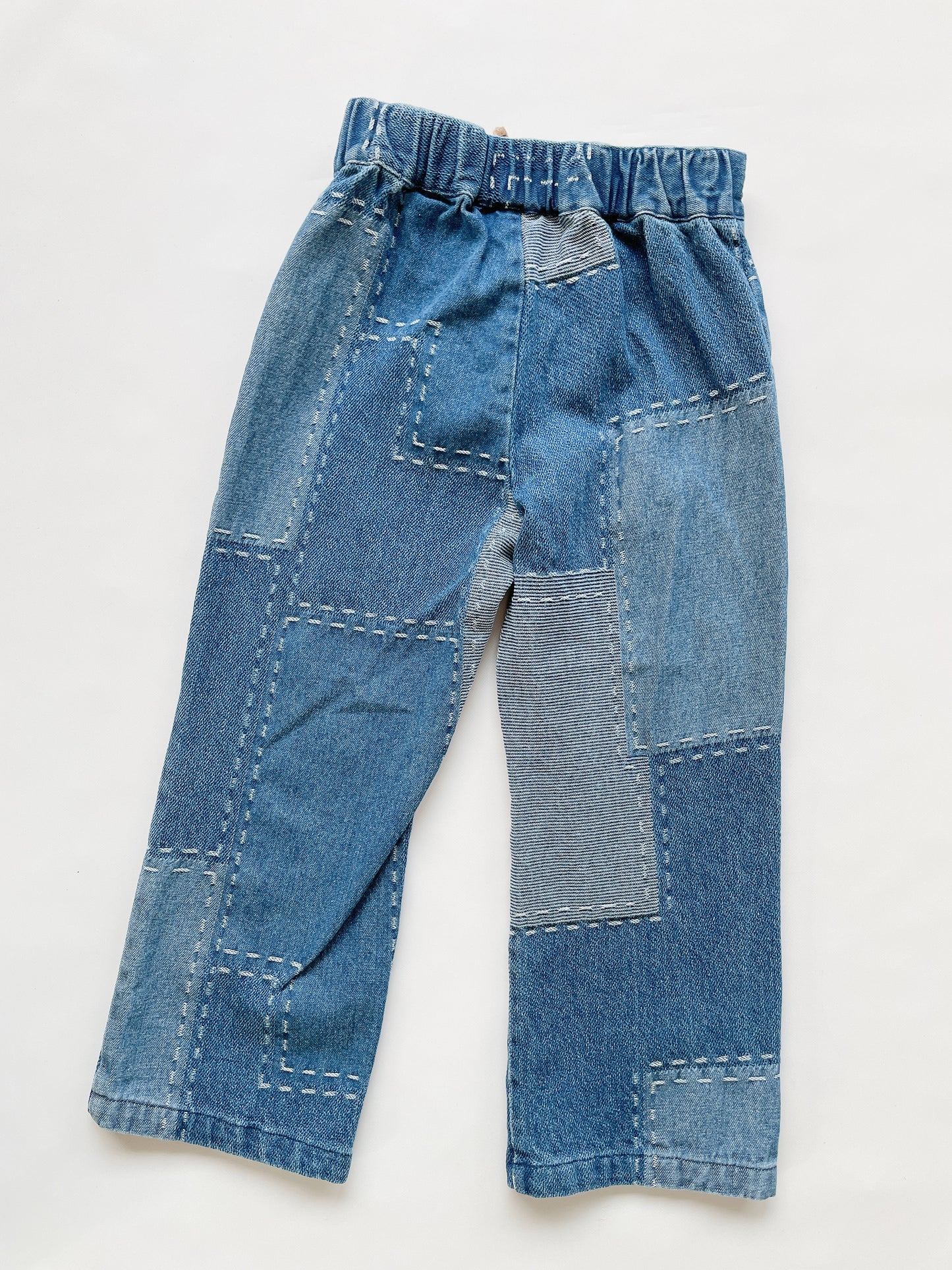 +FISH&KIDS+ DENIM PATCHWORK PANTS