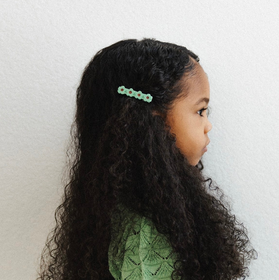 +Wunderkin Co.+ Flower hair clip | milk glass