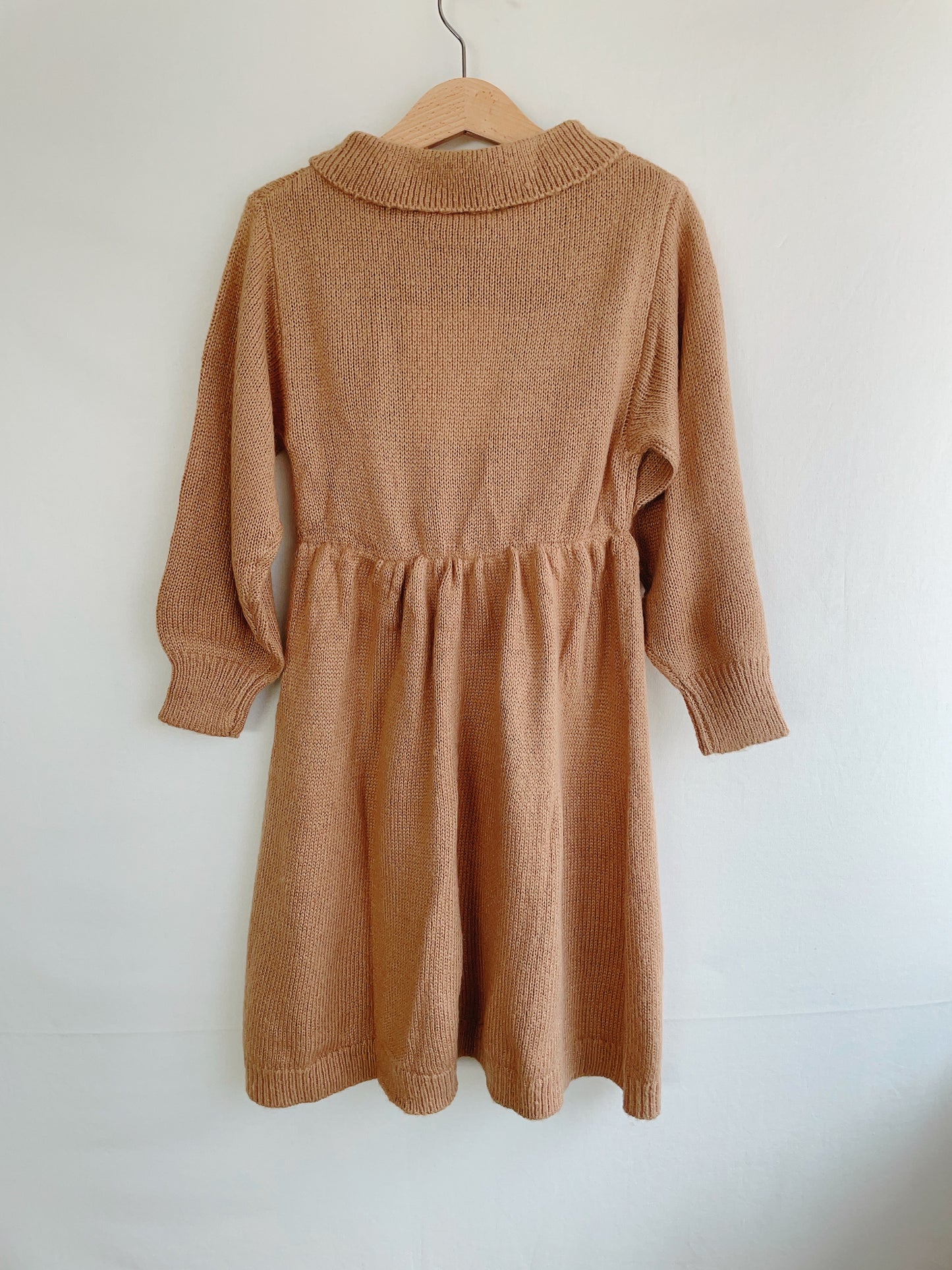 +FISH&KIDS+ Camel Dress with Embroidered Flowers and Buttons