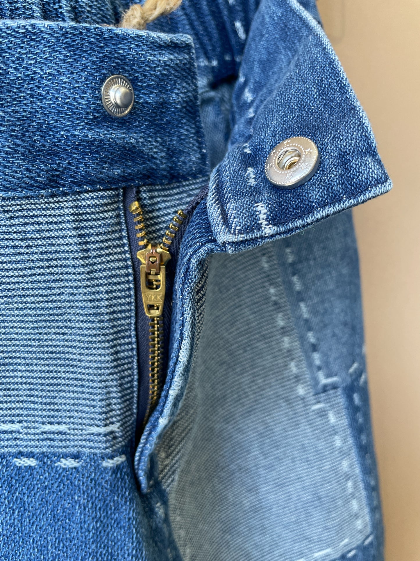 +FISH&KIDS+ DENIM PATCHWORK PANTS