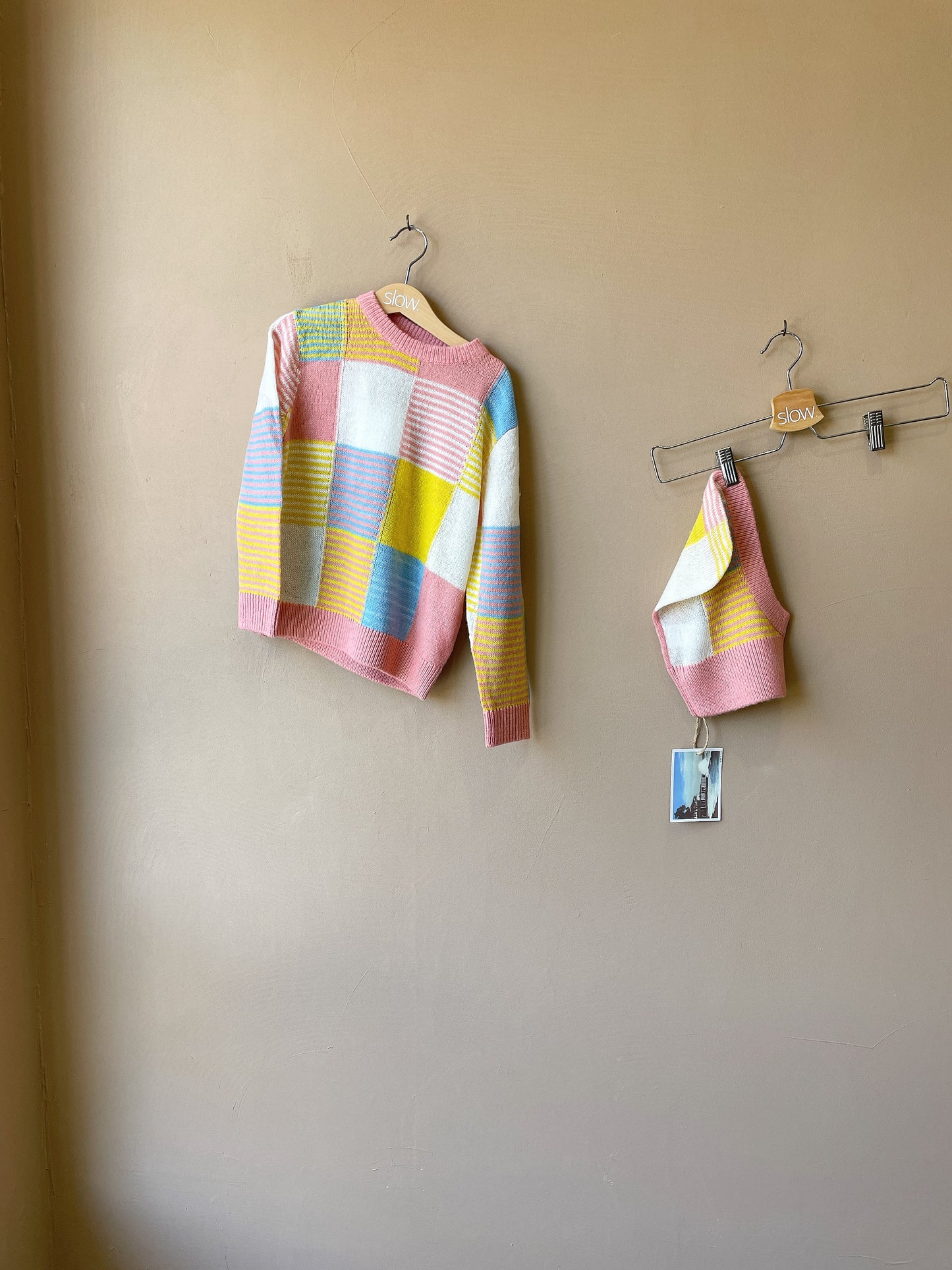 +FISH&KIDS+ PATCHWORK PASTEL SWEATER