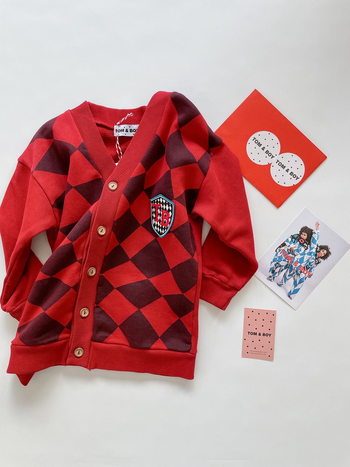 +Tom & Boy+ UNIQUE CHECKER BOARD CARDIGAN