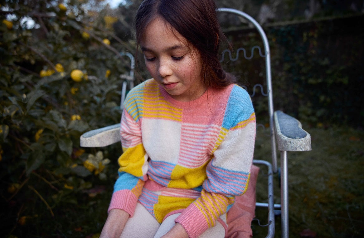 +FISH&KIDS+ PATCHWORK PASTEL SWEATER