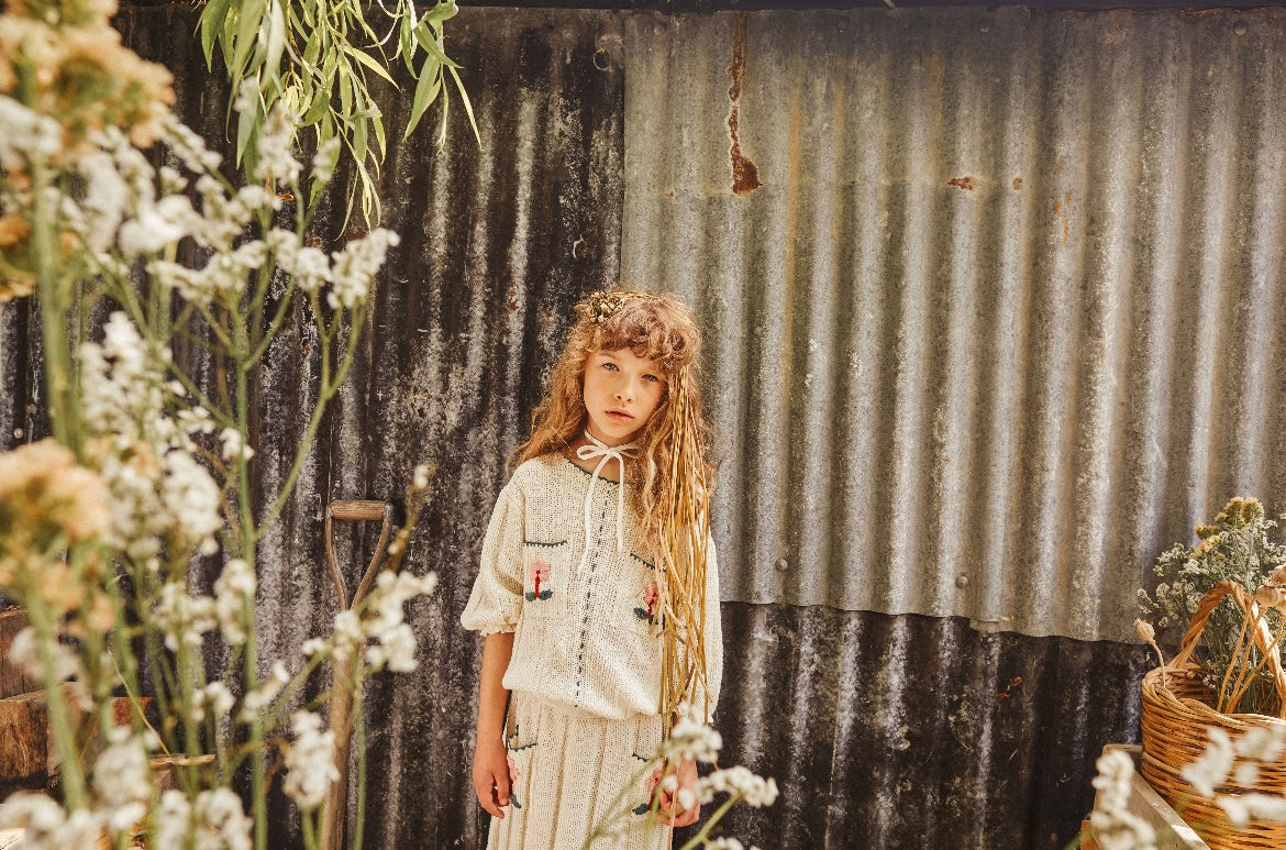 +FISH&KIDS+ Knit Embroidered Top