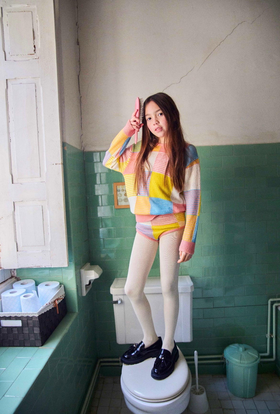 +FISH&KIDS+ PATCHWORK PASTEL SWEATER
