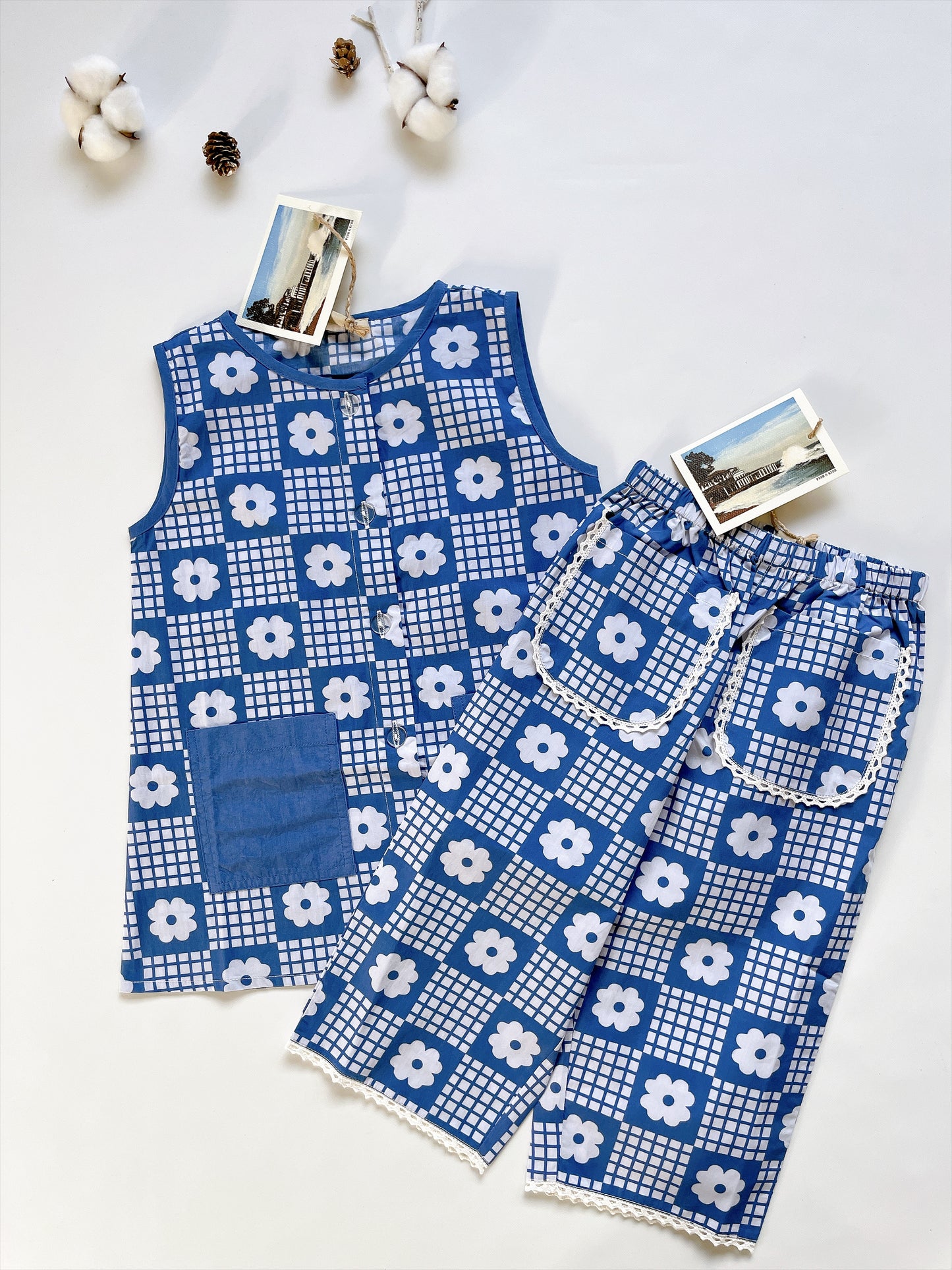 +FISH&KIDS+ NAVY FLOWERS RETRO DRESS