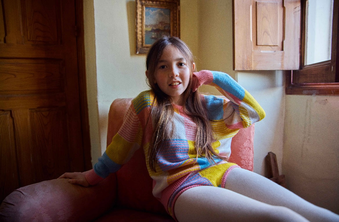 +FISH&KIDS+ PATCHWORK PASTEL SWEATER