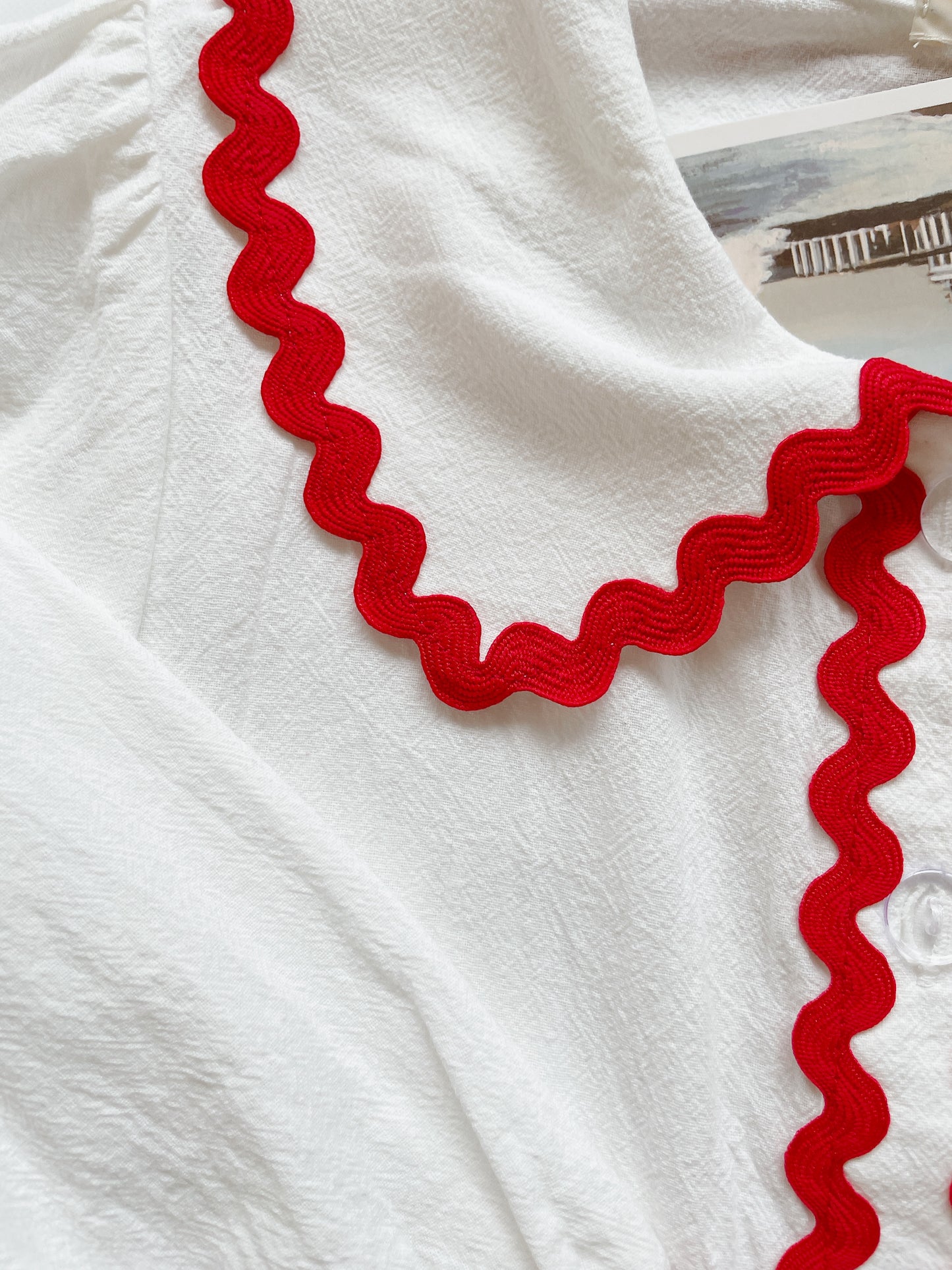 +FISH&KIDS+ BASIC BLOUSE WITH RED RIBBON