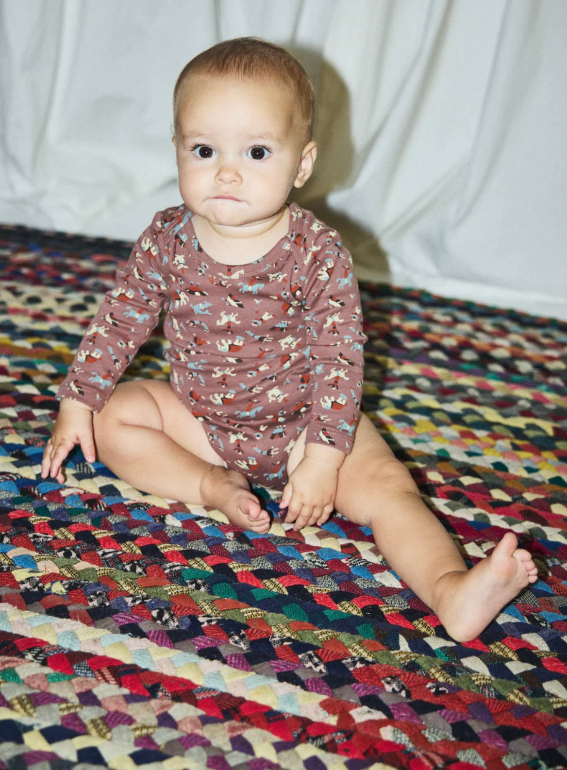 +Misha&Puff+ Baby Long Sleeve Lap Onesie - Mousse Circus