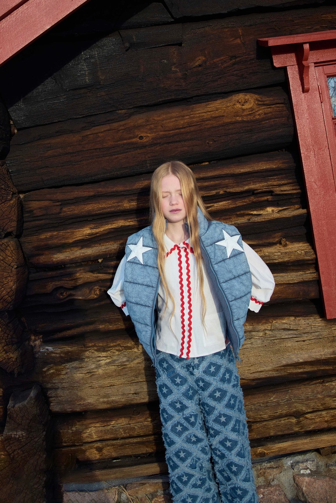 +FISH&KIDS+ BASIC BLOUSE WITH RED RIBBON