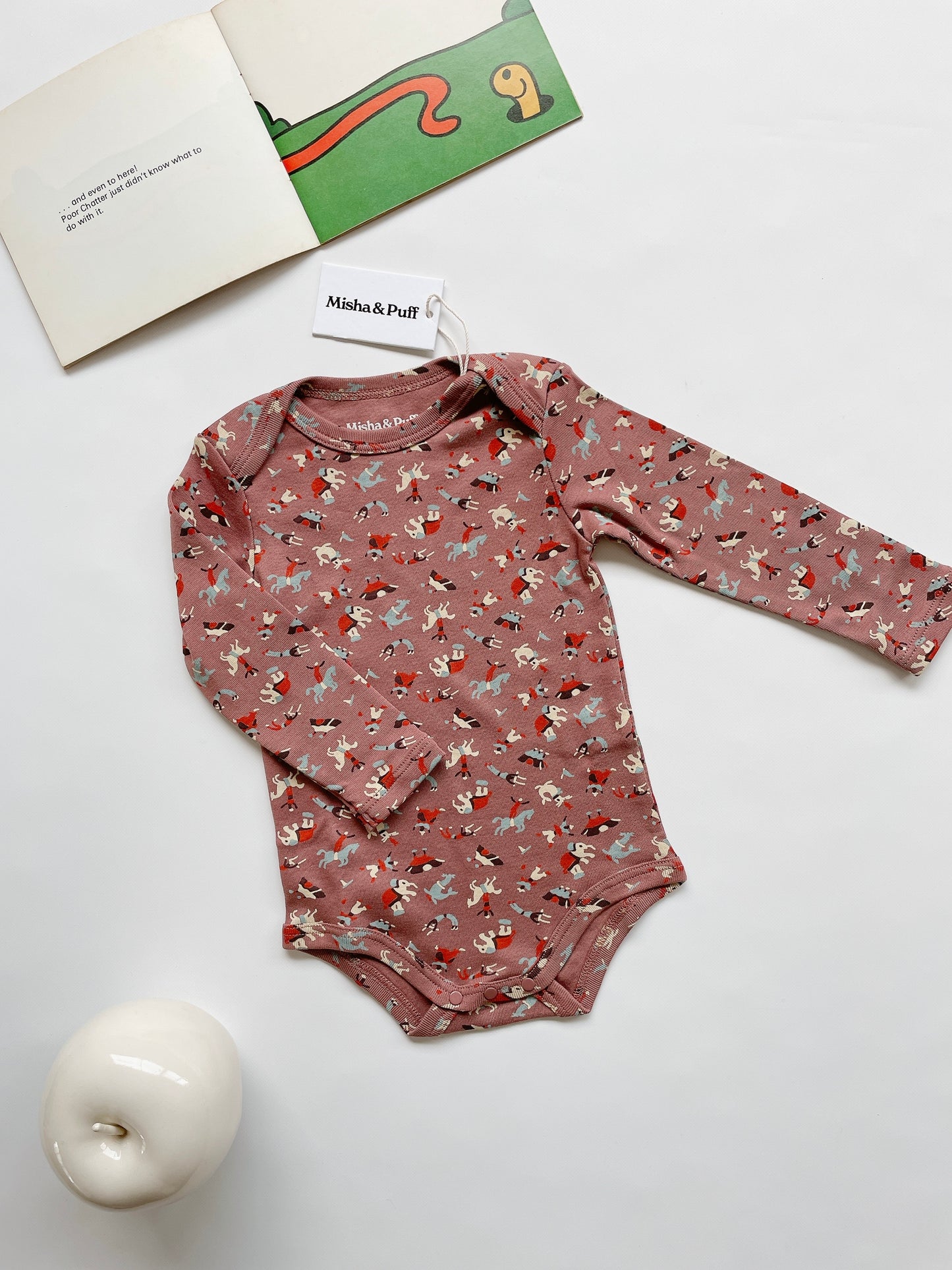 +Misha&Puff+ Baby Long Sleeve Lap Onesie - Mousse Circus