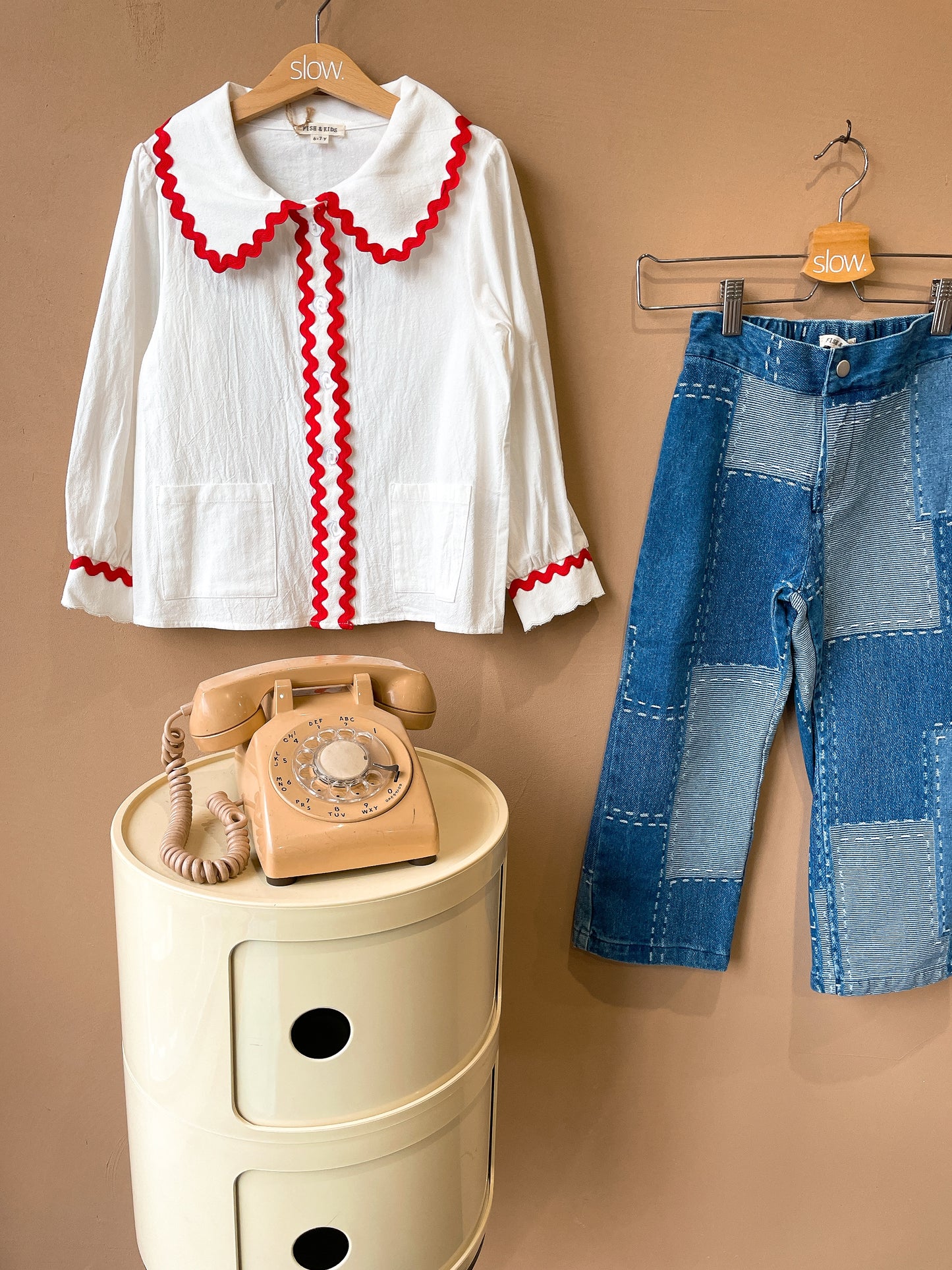 +FISH&KIDS+ BASIC BLOUSE WITH RED RIBBON