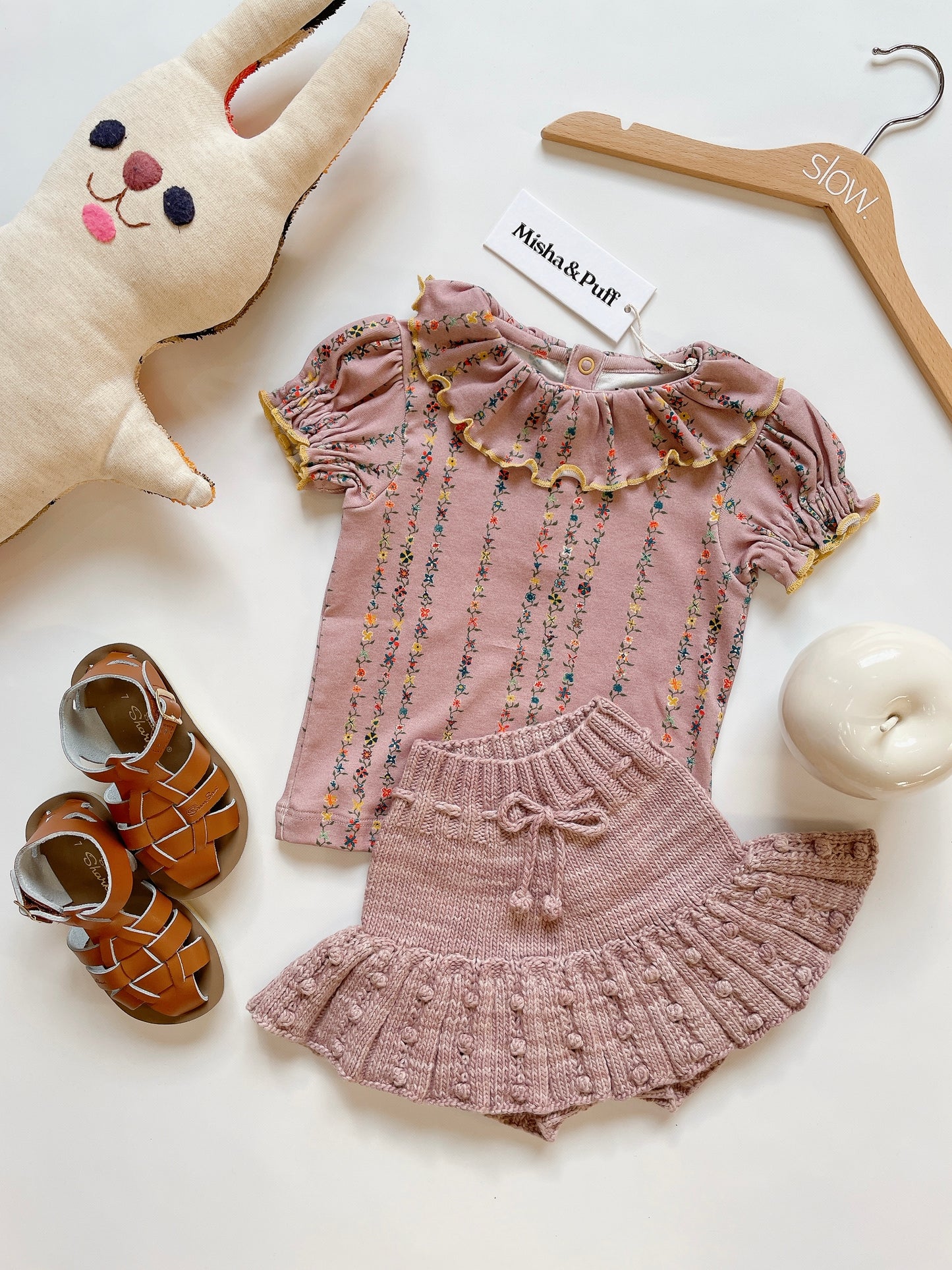 +Misha&Puff+ Eyelet Popcorn Skating pond skirt - Plum Petal