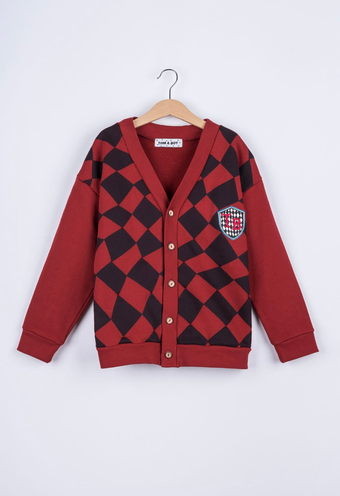 +Tom & Boy+ UNIQUE CHECKER BOARD CARDIGAN