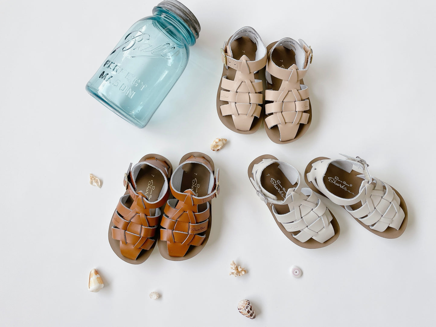 +Salt Water Sandals+ shark - latte【4423】