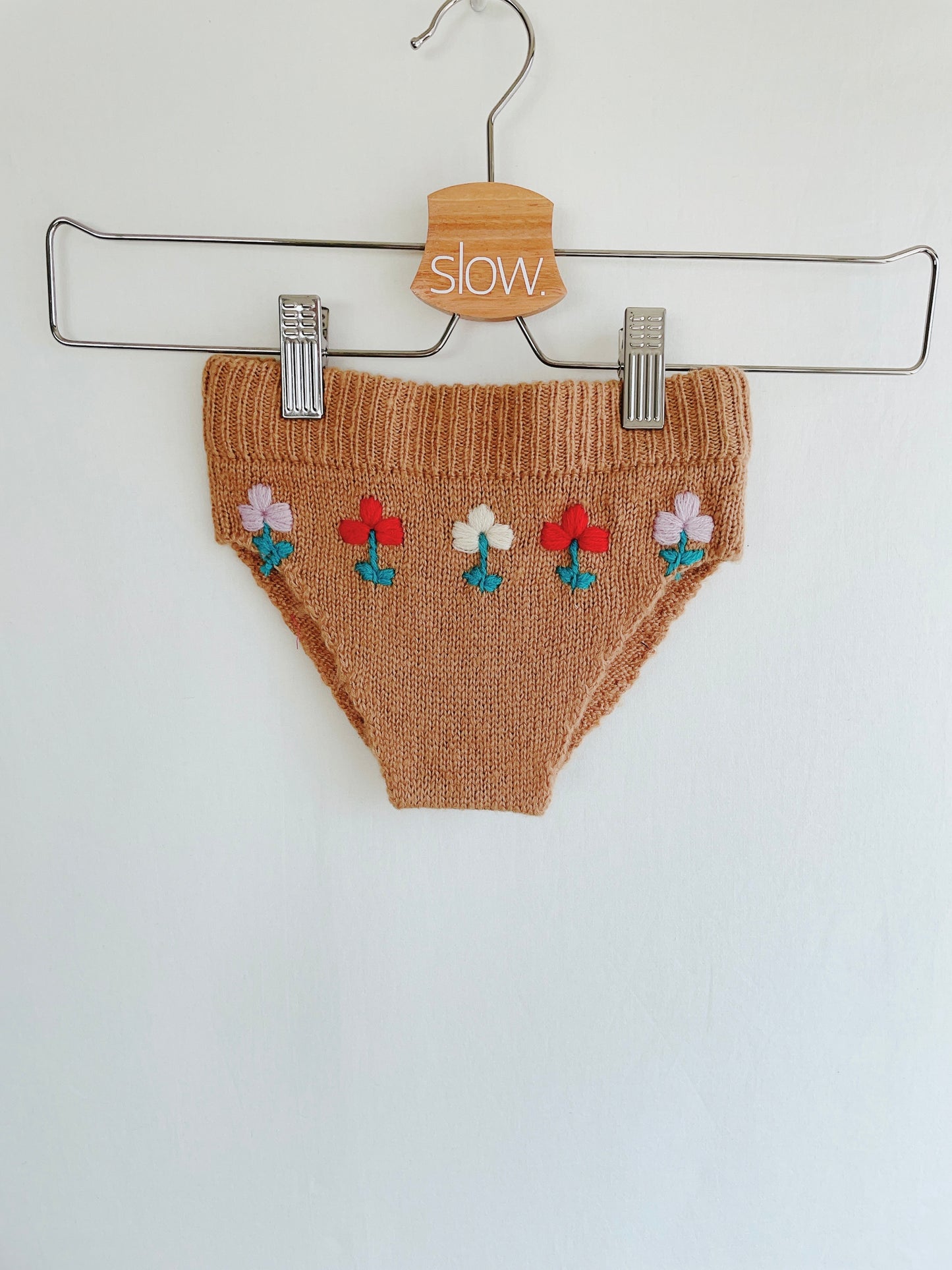 +FISH & KIDS+ Camel Pantie with Embroidered Flowers | 4-5Y