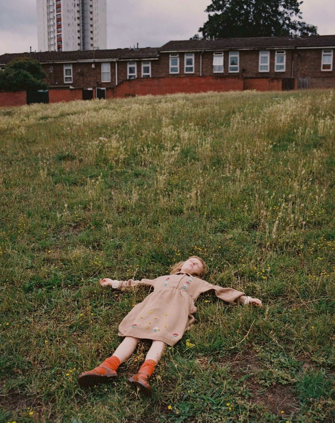 +FISH&KIDS+ Camel Dress with Embroidered Flowers and Buttons
