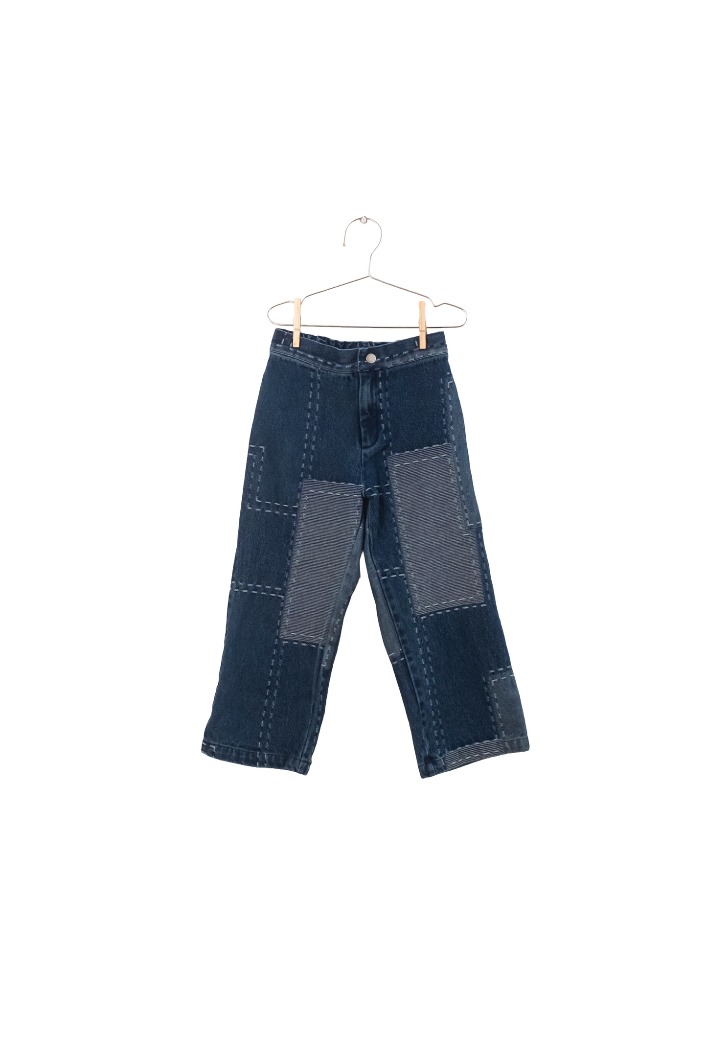 +FISH&KIDS+ DENIM PATCHWORK PANTS