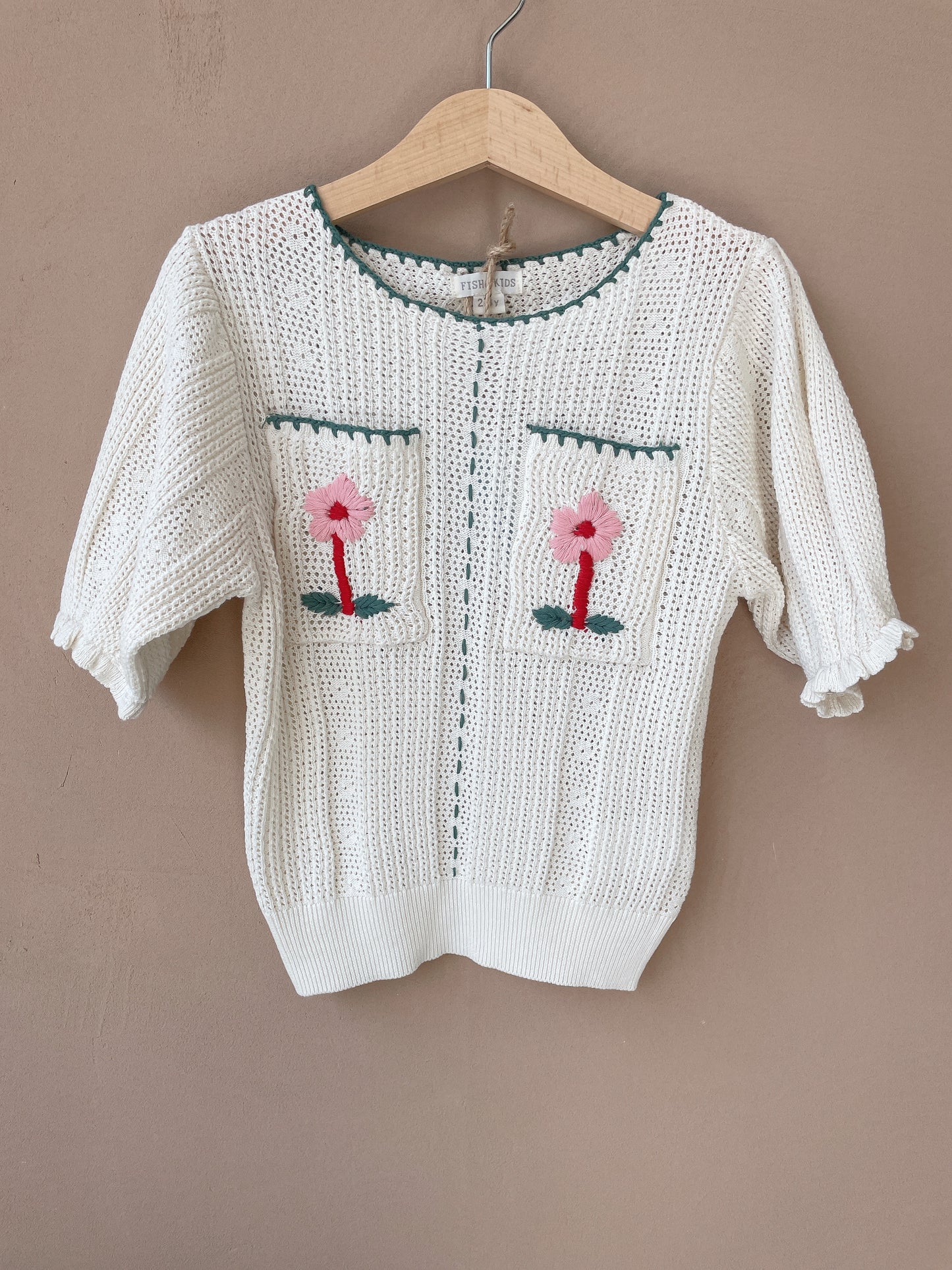 +FISH&KIDS+ Knit Embroidered Top
