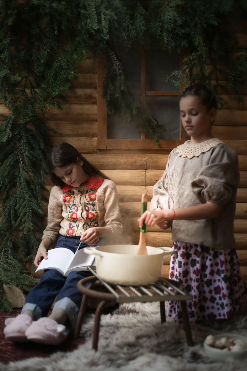 +Kalinka+ Flower Skirt - Natural/Blue