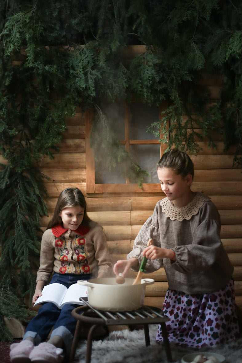 +Kalinka+ Flower Skirt - Natural/Blue