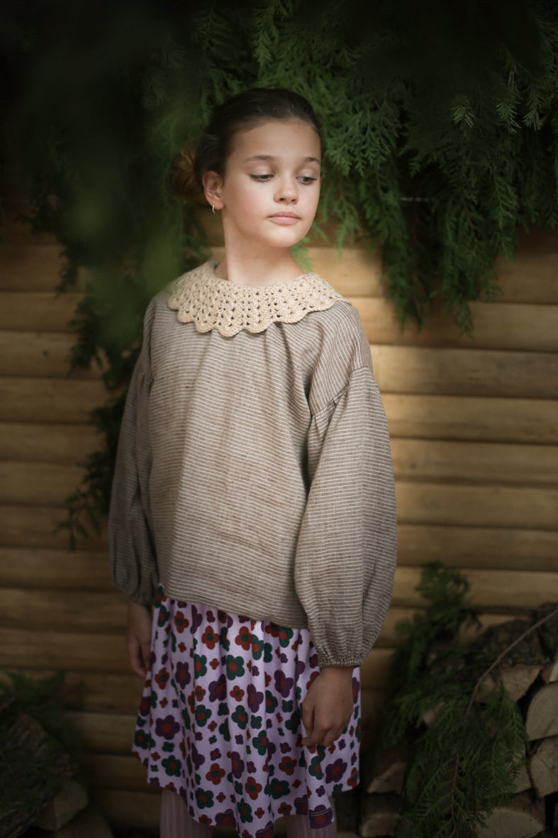 +Kalinka+ Flower Skirt - Natural/Blue