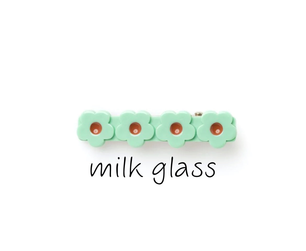 +Wunderkin Co.+ Flower hair clip | milk glass
