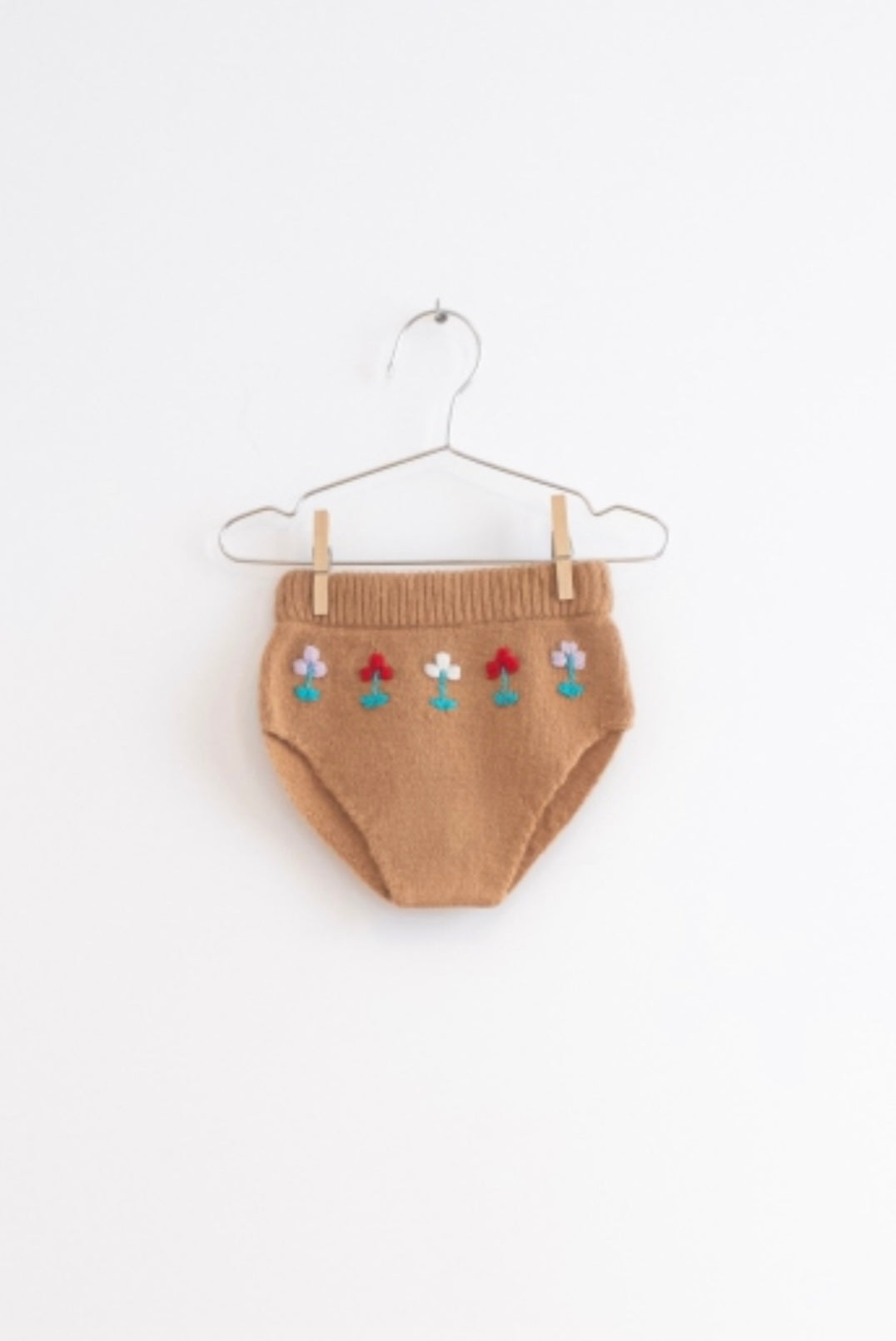 +FISH & KIDS+ Camel Pantie with Embroidered Flowers | 4-5Y
