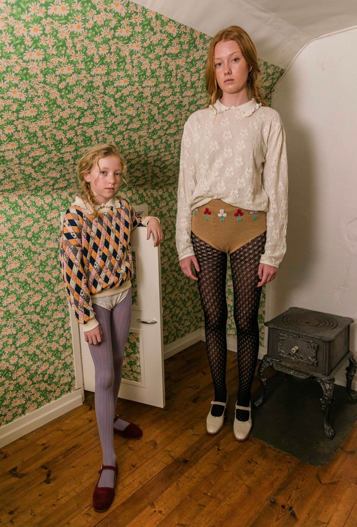 +FISH & KIDS+ Camel Pantie with Embroidered Flowers | 4-5Y