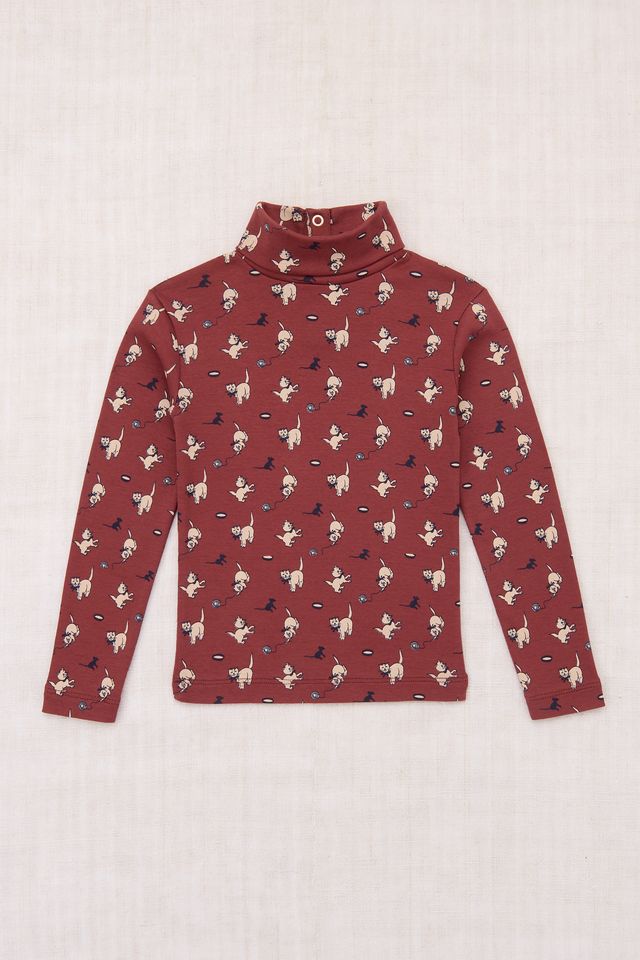 +Misha&Puff+ Turtleneck - Madder Root Cat & Mouse