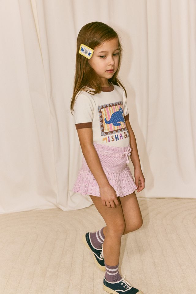 +Misha&Puff+ DOG COLLAGE RIGER TEE | MARZIPAN