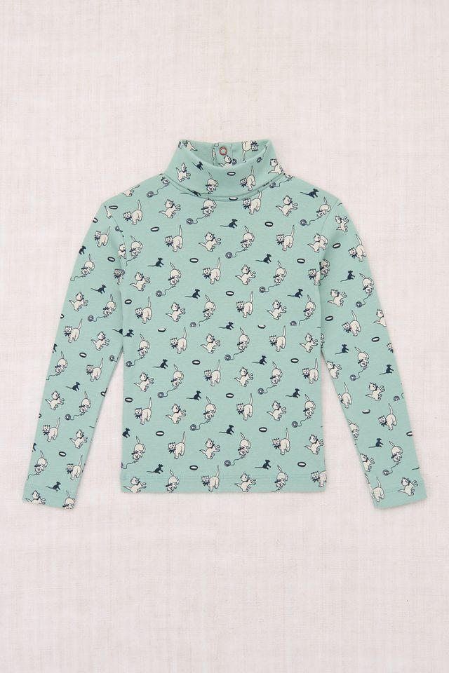 +Misha&Puff+ Turtleneck - Sage Cat & Mouse