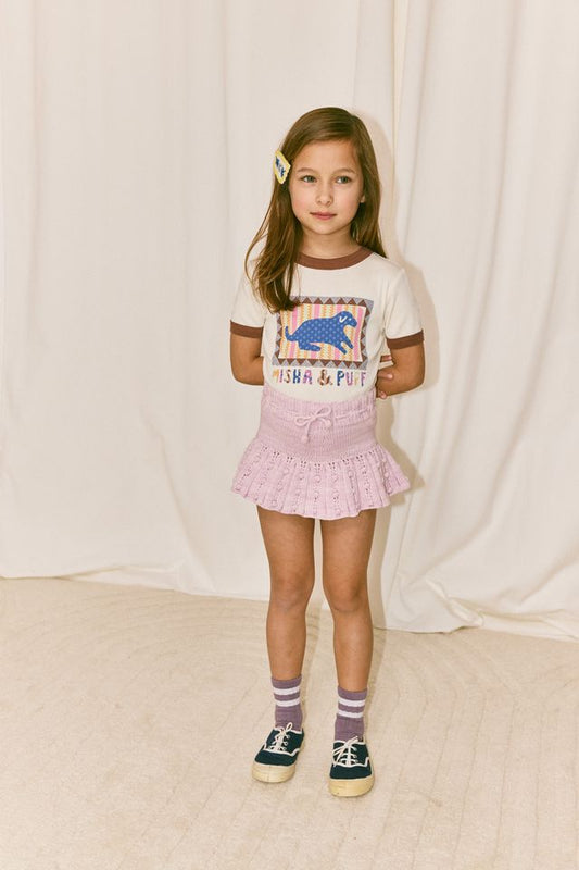 +Misha&Puff+ DOG COLLAGE RIGER TEE | MARZIPAN