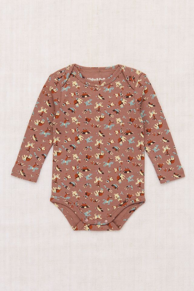 +Misha&Puff+ Baby Long Sleeve Lap Onesie - Mousse Circus