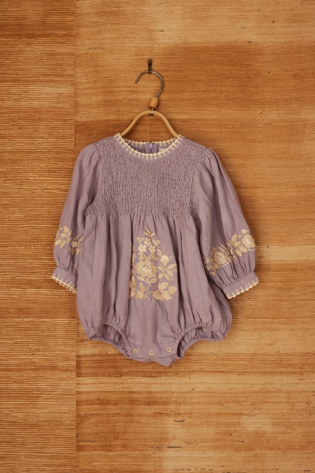 +Apolina+ BABY NOEMIE ROMPER | DUSKY LAVENDER