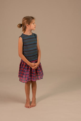 +LONGLIVETHEQUEEN+ wide skirt - bleached check | 4y